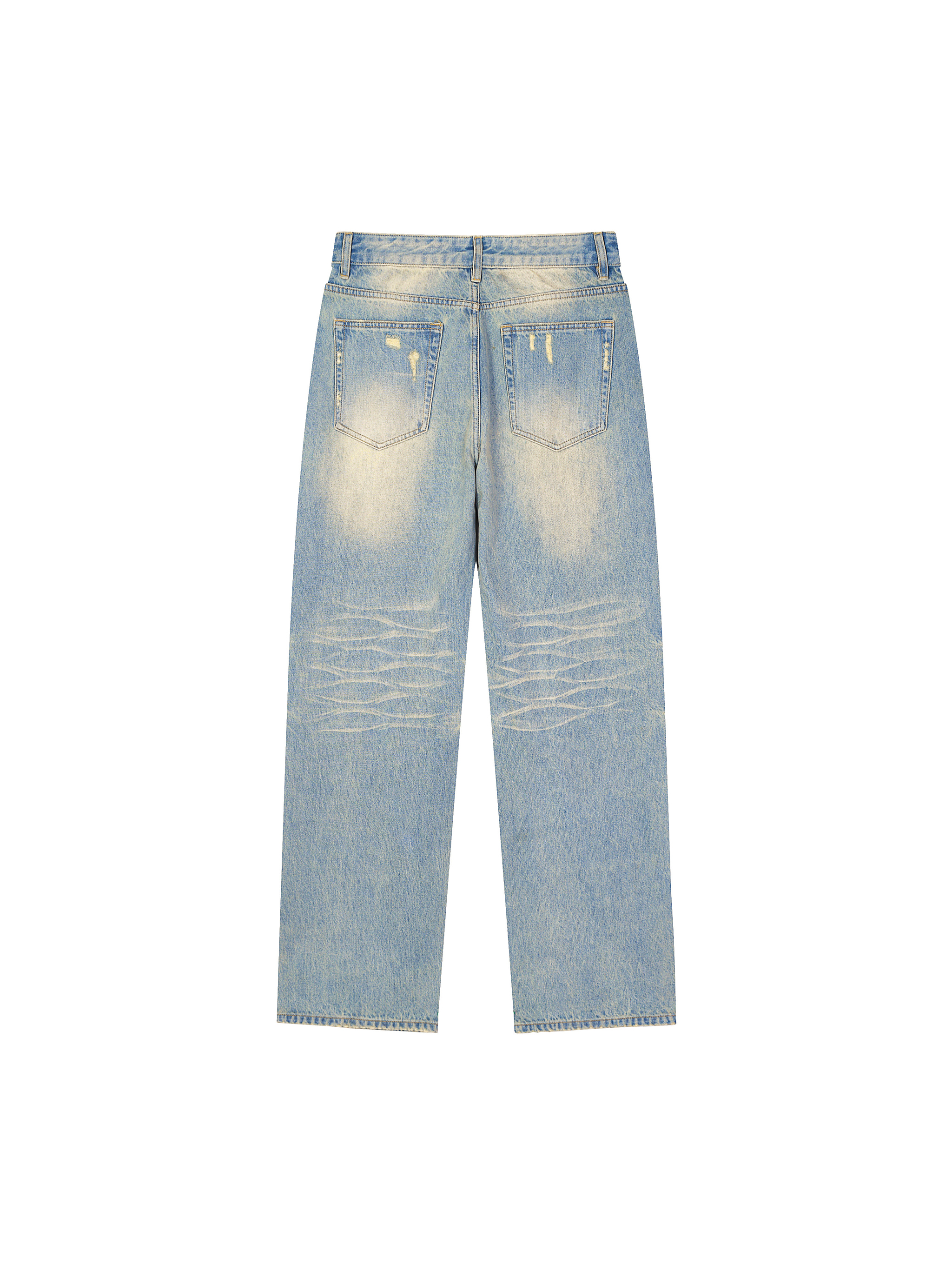 Sun Fade Raw Hem Denim Jeans #RK0043 | TAPSTITCH